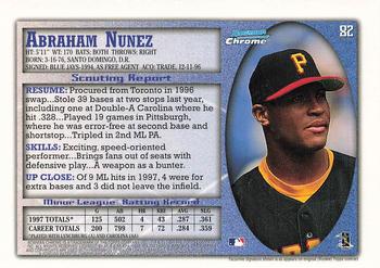 1998 Bowman Chrome #82 Abraham Nunez Back