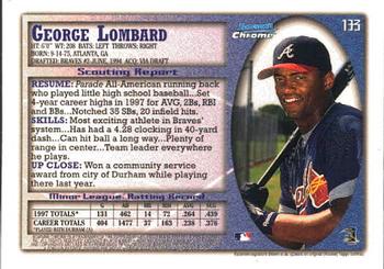1998 Bowman Chrome #193 George Lombard Back