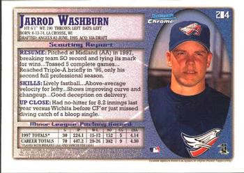 1998 Bowman Chrome #204 Jarrod Washburn Back