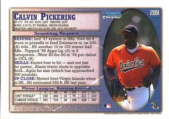 1998 Bowman Chrome #208 Calvin Pickering Back