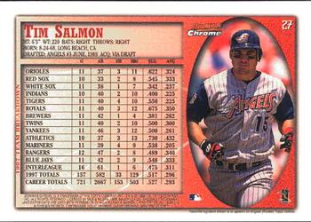 1998 Bowman Chrome #27 Tim Salmon Back