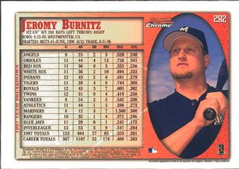 1998 Bowman Chrome #282 Jeromy Burnitz Back