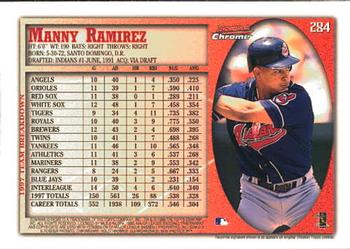 1998 Bowman Chrome #284 Manny Ramirez Back