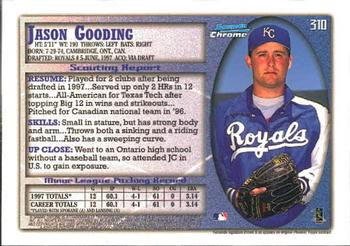 1998 Bowman Chrome #310 Jason Gooding Back