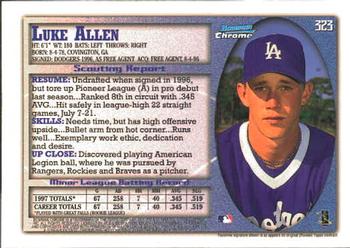 1998 Bowman Chrome #323 Luke Allen Back