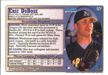 1998 Bowman Chrome #327 Eric DuBose Back