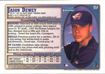 1998 Bowman Chrome #357 Jason Dewey Back