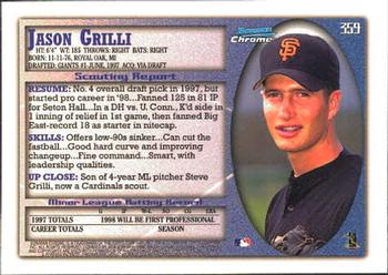 1998 Bowman Chrome #359 Jason Grilli Back