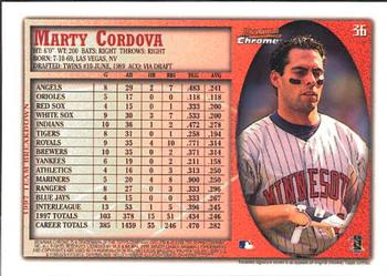 1998 Bowman Chrome #36 Marty Cordova Back