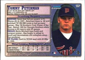 1998 Bowman Chrome #387 Tommy Peterman Back