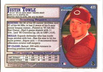1998 Bowman Chrome #413 Justin Towle Back