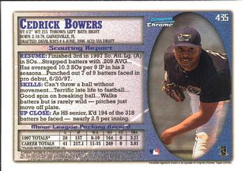 1998 Bowman Chrome #435 Cedrick Bowers Back