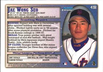 1998 Bowman Chrome #438 Jae Weong Seo Back