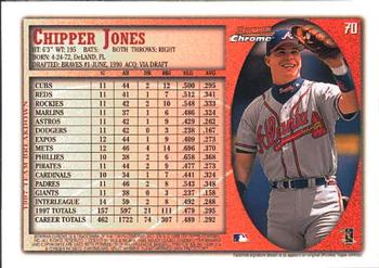 1998 Bowman Chrome #70 Chipper Jones Back