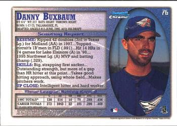 1998 Bowman Chrome #76 Danny Buxbaum Back