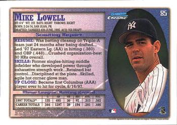 1998 Bowman Chrome #85 Mike Lowell Back
