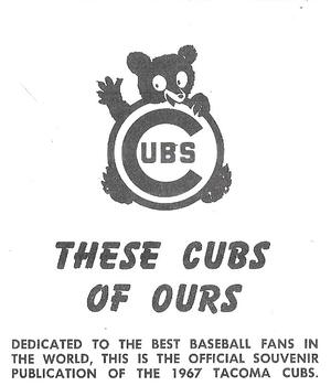 1967 Tacoma Cubs #NNO George Altman Back