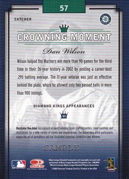 2003 Donruss Diamond Kings - Samples Silver #57 Dan Wilson Back