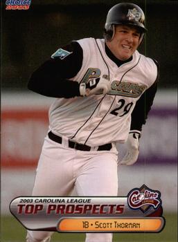 2003 Choice Carolina League Top Prospects #12 Scott Thorman Front