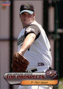 2003 Choice Carolina League Top Prospects #15 Matt Wright Front