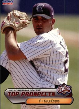 2003 Choice Carolina League Top Prospects #19 Kyle Edens Front