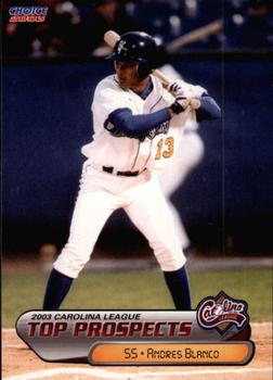 2003 Choice Carolina League Top Prospects #25 Andres Blanco Front