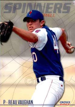 2003 Choice Lowell Spinners #04 Beau Vaughan Front