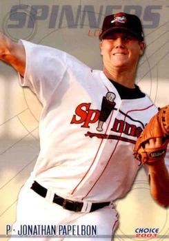 2003 Choice Lowell Spinners #18 Jonathan Papelbon Front