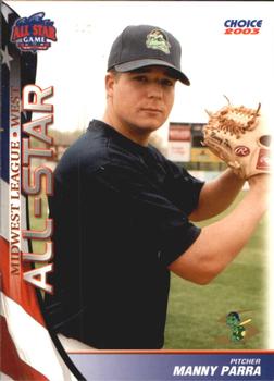 2003 Choice Midwest League All-Stars #36 Manny Parra Front