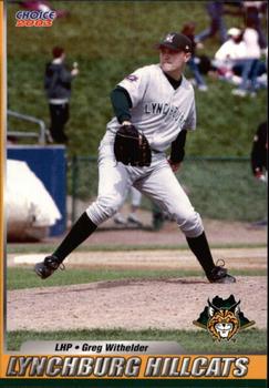 2003 Choice Lynchburg Hillcats #07 Greg Withelder Front