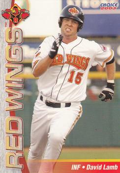 2003 Choice Rochester Red Wings #18 David Lamb Front
