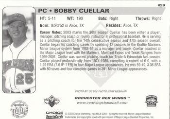 2003 Choice Rochester Red Wings #29 Bobby Cuellar Back