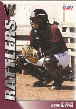 2003 Choice Wisconsin Timber Rattlers #01 Rene Rivera Front