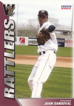 2003 Choice Wisconsin Timber Rattlers #24 Juan Sandoval Front
