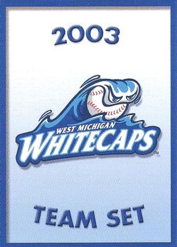 2003 Choice West Michigan Whitecaps #NNO Logo and Checklist Front