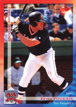 2003 Grandstand Eastern League Top Prospects #NNO Kevin Youkilis Front