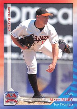 2003 Grandstand Eastern League Top Prospects #NNO Matt Riley Front