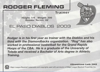 2003 Grandstand El Paso Diablos #NNO Rodger Fleming Back