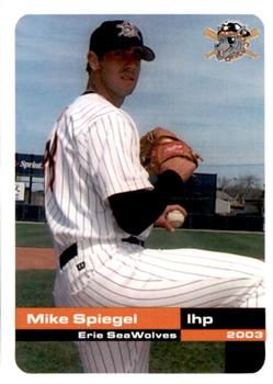 2003 Grandstand Erie SeaWolves #NNO Mike Spiegel Front