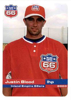 2003 Grandstand Inland Empire 66ers #NNO Justin Blood Front