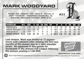 2003 Grandstand Lakeland Tigers #NNO Mark Woodyard Back