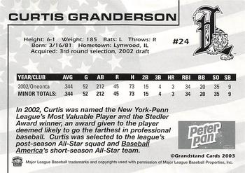 2003 Grandstand Lakeland Tigers #NNO Curtis Granderson Back