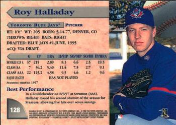 1998 Bowman's Best #128 Roy Halladay Back