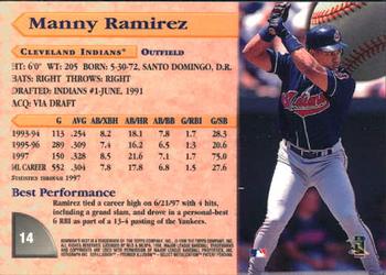 1998 Bowman's Best #14 Manny Ramirez Back