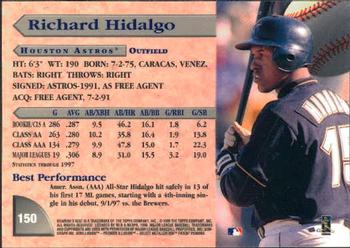 1998 Bowman's Best #150 Richard Hidalgo Back