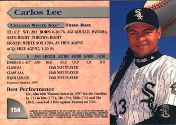 1998 Bowman's Best #154 Carlos Lee Back