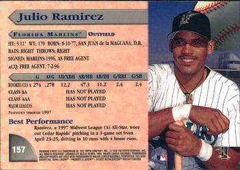 1998 Bowman's Best #157 Julio Ramirez Back