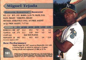 1998 Bowman's Best #161 Miguel Tejada Back