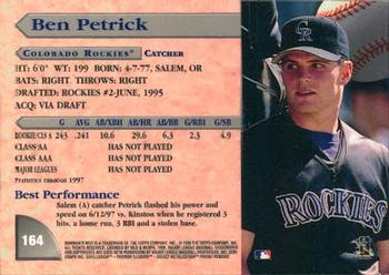 1998 Bowman's Best #164 Ben Petrick Back