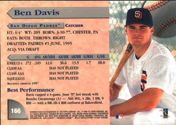 1998 Bowman's Best #166 Ben Davis Back